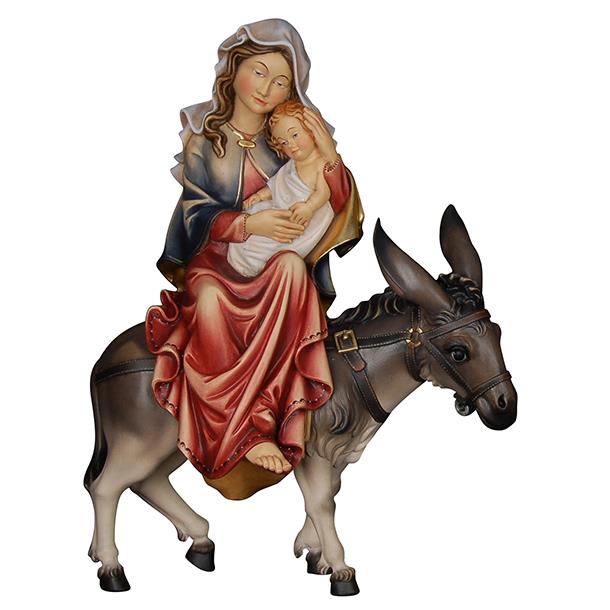 Maria sitzend mit Kind auf Esel (Flucht n Ägypten) - lasiert