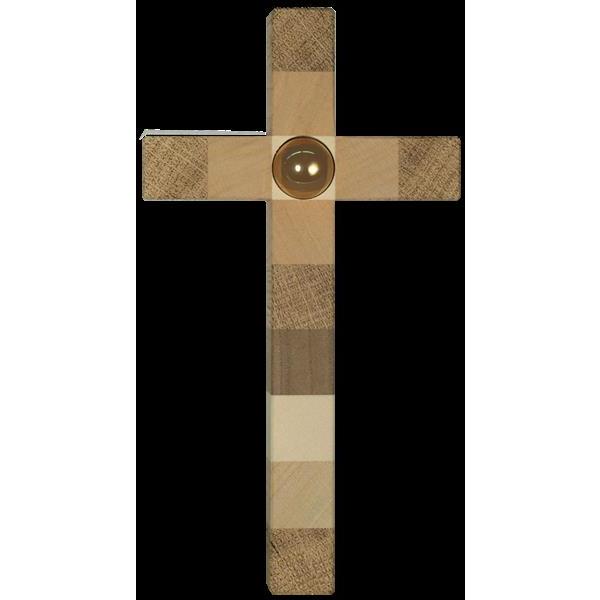 Kreuz der Apostel mit Messingkugel - natur