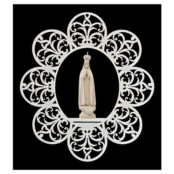 Ornament mit Madonna Fatima + Krone - natur