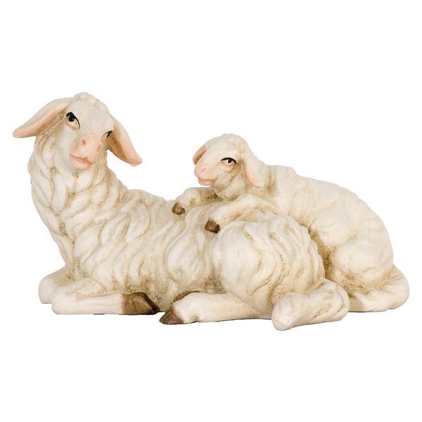 Schaf liegend mit Lamm - natur