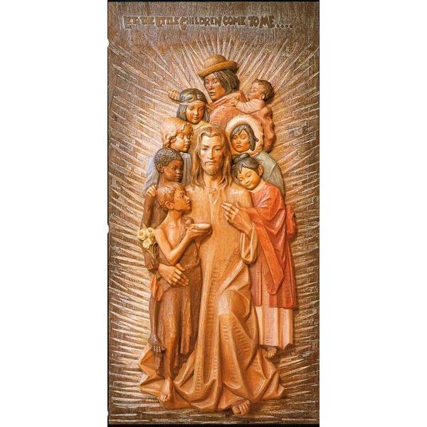 Jesus mit den Kindern der Welt - Fiberglass COLOR