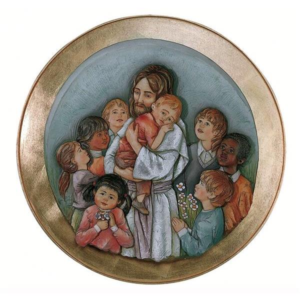 Jesus mit Kindern - Fiberglass COLOR