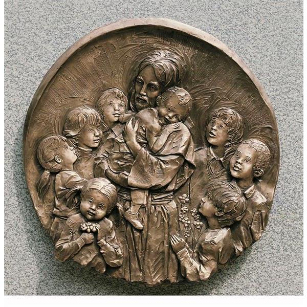 Jesus mit Kinder - Bronze - 