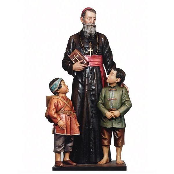 Hl.Louis Versiglia mit 2 Kinder - Fiberglass COLOR