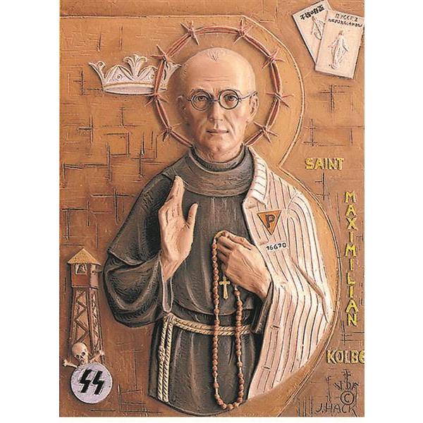 Hl.Maximilian Kolbe 52x37 68x50 - Fiberglass COLOR
