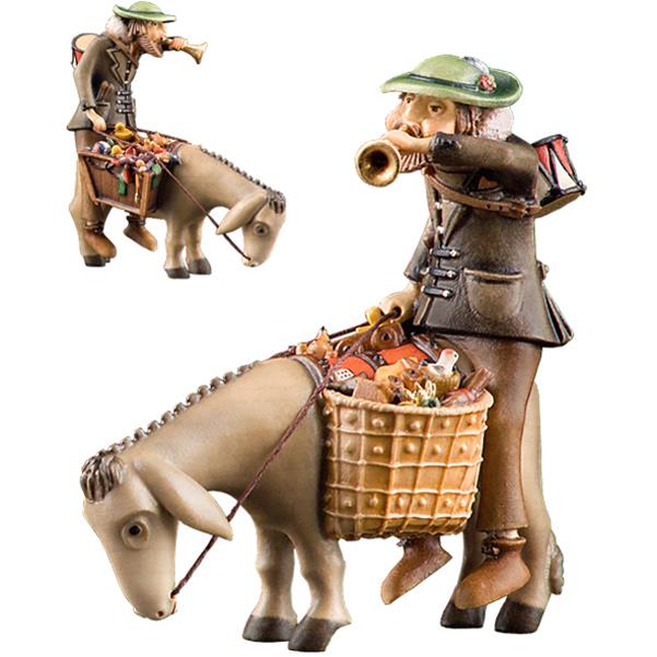 Der Spielzeughausierer mit Esel - lasiert