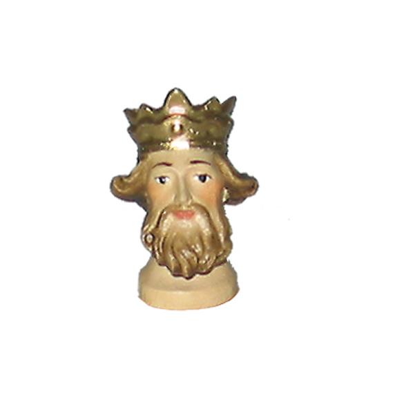 Koenig - Kopf mit Krone und Bart - lasiert