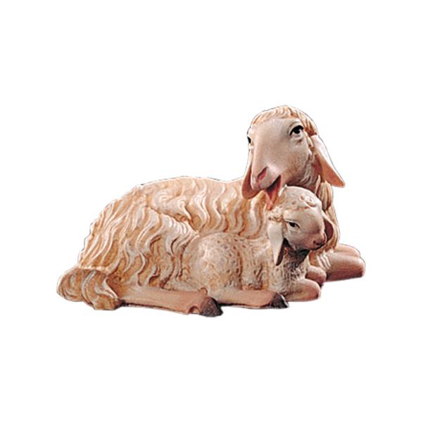 Schaf mit Lamm (ohne Sockel) - lasiert