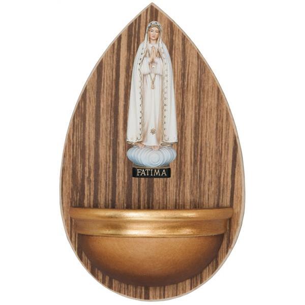 Weihwasserbecken aus Holz mit Fatima Madonna - color
