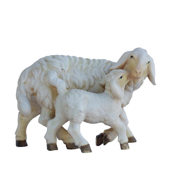 Schaf stehend m.Lamm - natur