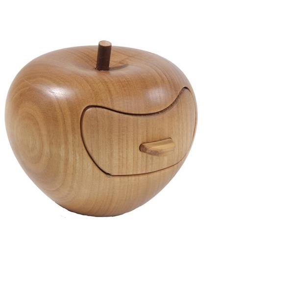 Apfel mit Schublade aus Holz - natur