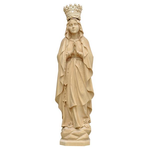 Madonna Lourdes mit Krone - Lindenholz geschnitzt - natur