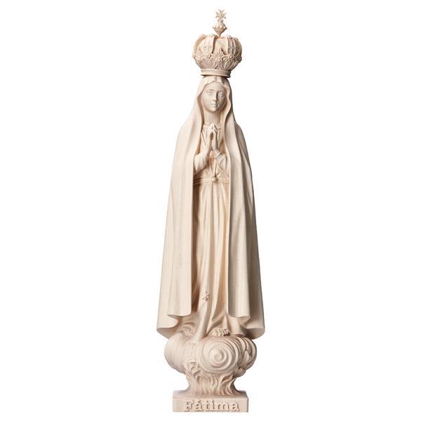 Madonna Fátima der Pilger mit Krone - Lindenholz geschnitzt - natur