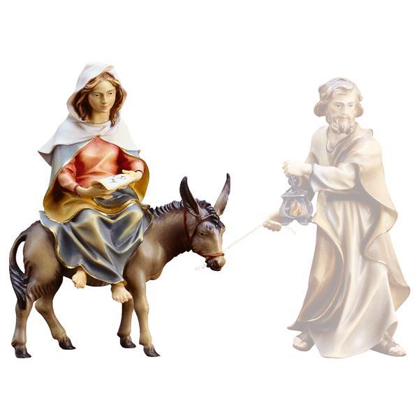 UL Hl. Maria auf Esel mit Jesukind oder Pergament - color