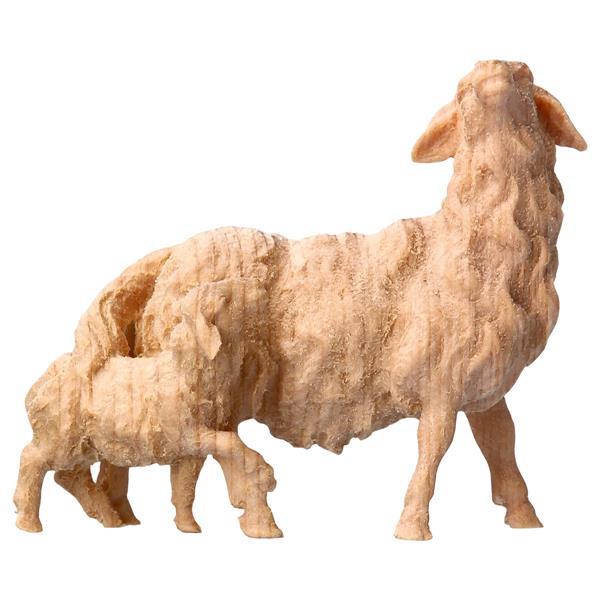 BE Schaf mit Lamm hinten - Natur ZIRBEL