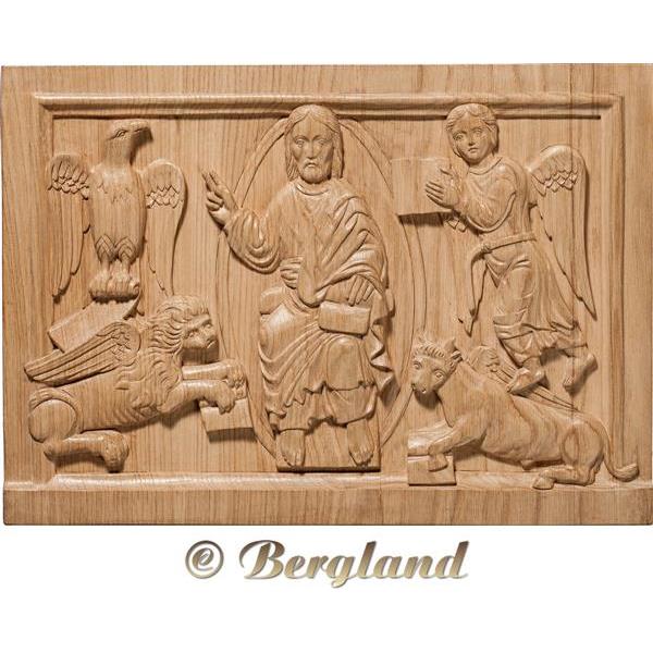 Relief romanisch mit Jesus und Evangelisten - Natur Eiche