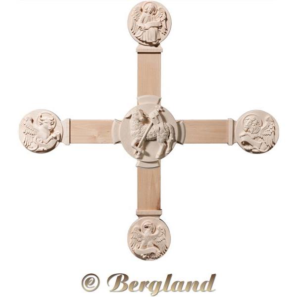 Kreuz mit Evangelisten und Osterlamm - natur